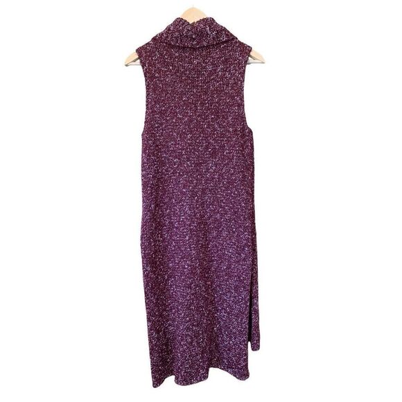 Anthropologie Sleeveless Flowy Turtleneck Tunic Sweater Bordeaux‎ Size S - Picture 5 of 12